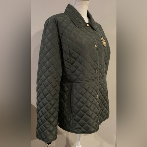 Lauren Ralph Lauren Women's Quilted Crest Jacket Dark Green Sz XL NWT - Picture 7 of 12
